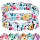 Cvjetni print Ogrlica za pse Cvjetni najlon Ogrlice za male pse i mačke Ogrlica za štene Podesiva za male srednje velike dječake djevojčice Pse Chihuahua
