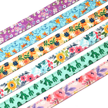 Flower Print Κολάρο σκύλου Floral Nylon Μικρά κολάρα για σκύλους γάτας Κολάρο για κουτάβι Ρυθμιζόμενο για Small Medium Large Boy Girl Dog Chihuahua