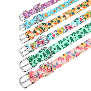 Flower Print Κολάρο σκύλου Floral Nylon Μικρά κολάρα για σκύλους γάτας Κολάρο για κουτάβι Ρυθμιζόμενο για Small Medium Large Boy Girl Dog Chihuahua