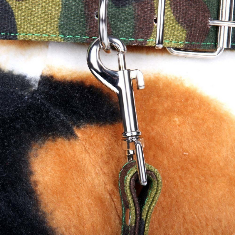 Auduma kamuflāžas suņu kakla siksna un pavadas virve ar radzēm, regulējamas mājdzīvnieku kaklasiksnas vidēji lieliem suņiem, vācu aitu suņa apmācība