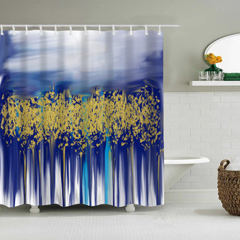 3D акварелна шарка Завеса за душ Завеса за баня 200x180 см Полиестерна тъкан Водоустойчиви завеси за душ за баня Домашен декор