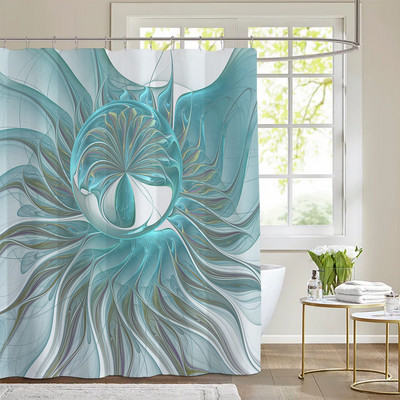 3D akvarell mintás zuhanyfüggöny Fürdőszoba függöny 200x180cm poliészter szövet Vízálló zuhanyfüggöny fürdő lakberendezéshez