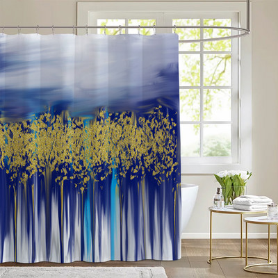 3D akvarell mintás zuhanyfüggöny Fürdőszoba függöny 200x180cm poliészter szövet Vízálló zuhanyfüggöny fürdő lakberendezéshez