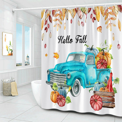 Kreativna jesenska zavjesa za tuširanje Vjeverica Suncokret Jesen Javorovo lišće Dan zahvalnosti Zavjese za kupanje Moderne krpe Kukice za kupaonski dekor