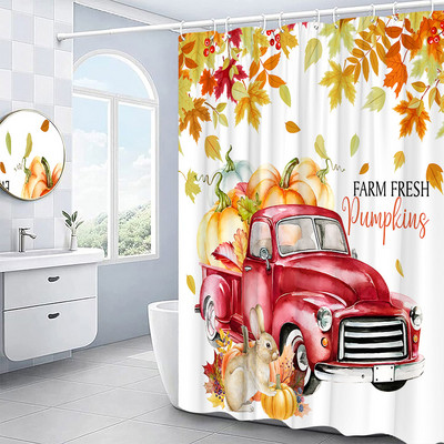 Kreativna jesenska zavjesa za tuširanje Vjeverica Suncokret Jesen Javorovo lišće Dan zahvalnosti Zavjese za kupanje Moderne krpe Kukice za kupaonski dekor