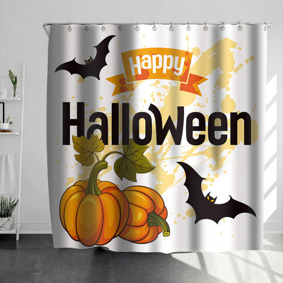 Helovīna dušas aizkars 3D druka Šausminošas ķirbju ainas aptumšošana Vannas istabas aizkari Ūdensizturīgs poliestera audums mājas vannas dekors