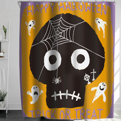Helovīna dušas aizkars 3D druka Šausminošas ķirbju ainas aptumšošana Vannas istabas aizkari Ūdensizturīgs poliestera audums mājas vannas dekors