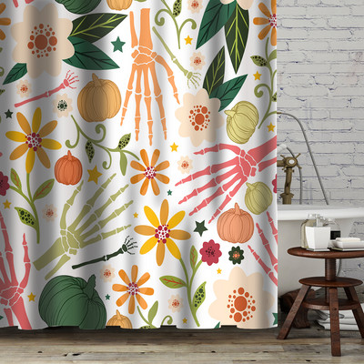 Helovīna dušas aizkars 3D druka Šausminošas ķirbju ainas aptumšošana Vannas istabas aizkari Ūdensizturīgs poliestera audums mājas vannas dekors