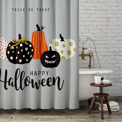 Helovīna dušas aizkars 3D druka Šausminošas ķirbju ainas aptumšošana Vannas istabas aizkari Ūdensizturīgs poliestera audums mājas vannas dekors