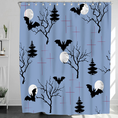 Helovīna dušas aizkars 3D druka Šausminošas ķirbju ainas aptumšošana Vannas istabas aizkari Ūdensizturīgs poliestera audums mājas vannas dekors