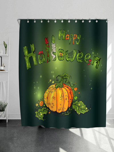 Helovīna dušas aizkars 3D druka Šausminošas ķirbju ainas aptumšošana Vannas istabas aizkari Ūdensizturīgs poliestera audums mājas vannas dekors