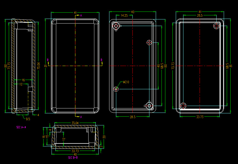 ABS Junction Box IP54 Plastic Project Box Μικρό πλαστικό περίβλημα DIY Electronic Desktop shell 81*41*20mm