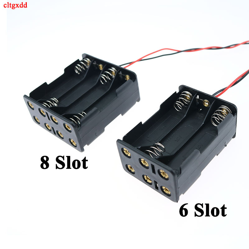 cltgxdd 1Gb 1X 2x 3x 4x 6X 8X AAA izmēra bateriju turētāja korpusa kaste ar vadiem bez vāka un slēdža Baterijas Organizatora plastmasas uzglabāšana