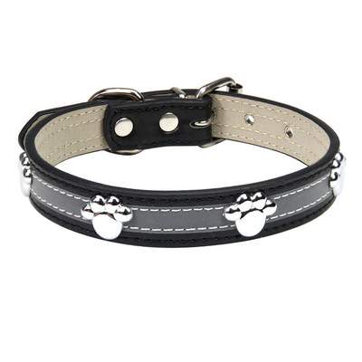 PU kožne svjetleće reflektirajuće ogrlice za pse otisak stopala Metalni svesezonski dodaci za pse XXL 60 cm luksuzna dizajnerska ogrlica za mačke