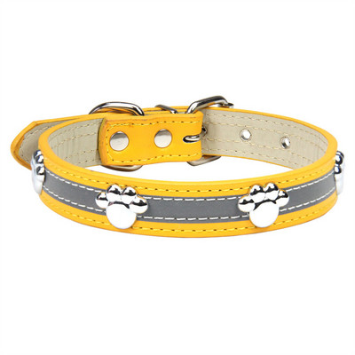 PU kožne svjetleće reflektirajuće ogrlice za pse otisak stopala Metalni svesezonski dodaci za pse XXL 60 cm luksuzna dizajnerska ogrlica za mačke
