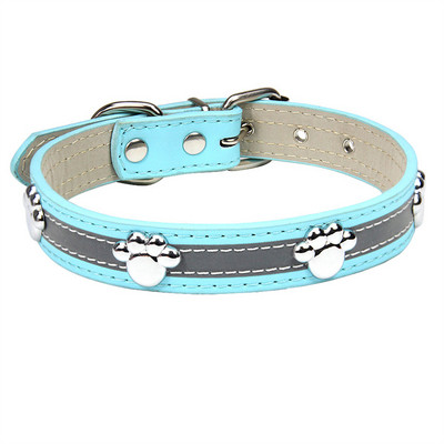 PU kožne svjetleće reflektirajuće ogrlice za pse otisak stopala Metalni svesezonski dodaci za pse XXL 60 cm luksuzna dizajnerska ogrlica za mačke