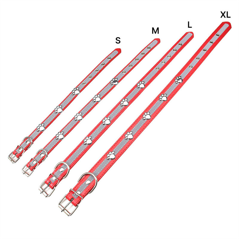PU kožne svjetleće reflektirajuće ogrlice za pse otisak stopala Metalni svesezonski dodaci za pse XXL 60 cm luksuzna dizajnerska ogrlica za mačke