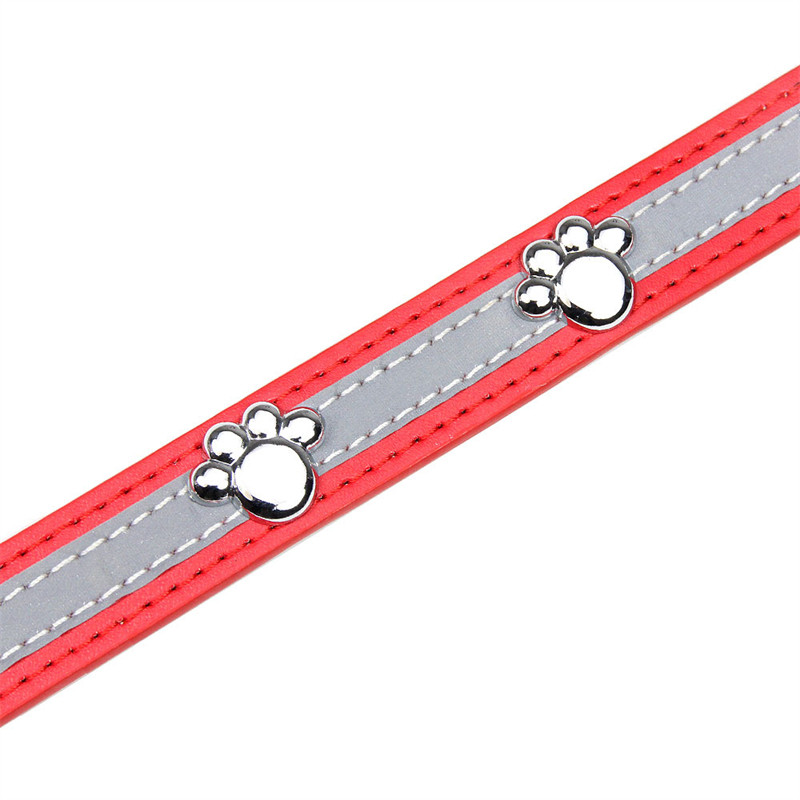 PU kožne svjetleće reflektirajuće ogrlice za pse otisak stopala Metalni svesezonski dodaci za pse XXL 60 cm luksuzna dizajnerska ogrlica za mačke