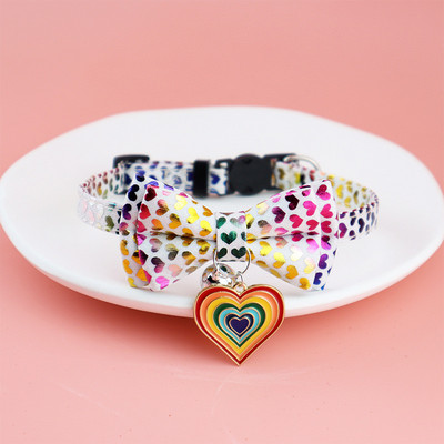 Breakaway Ljubimci Mačke Ogrlica sa zvonom Leptir mašna Privjesak u obliku srca Mašna Odvojiva podesiva sigurnosna psića Božićna srećonoša