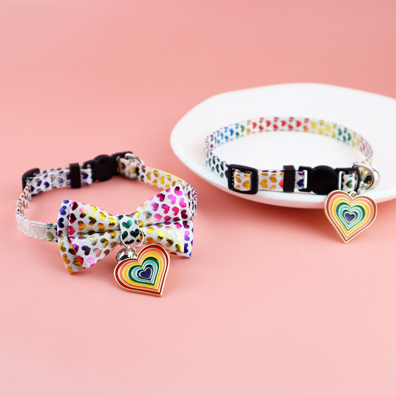 Breakaway Ljubimci Mačke Ogrlica sa zvonom Leptir mašna Privjesak u obliku srca Mašna Odvojiva podesiva sigurnosna psića Božićna srećonoša