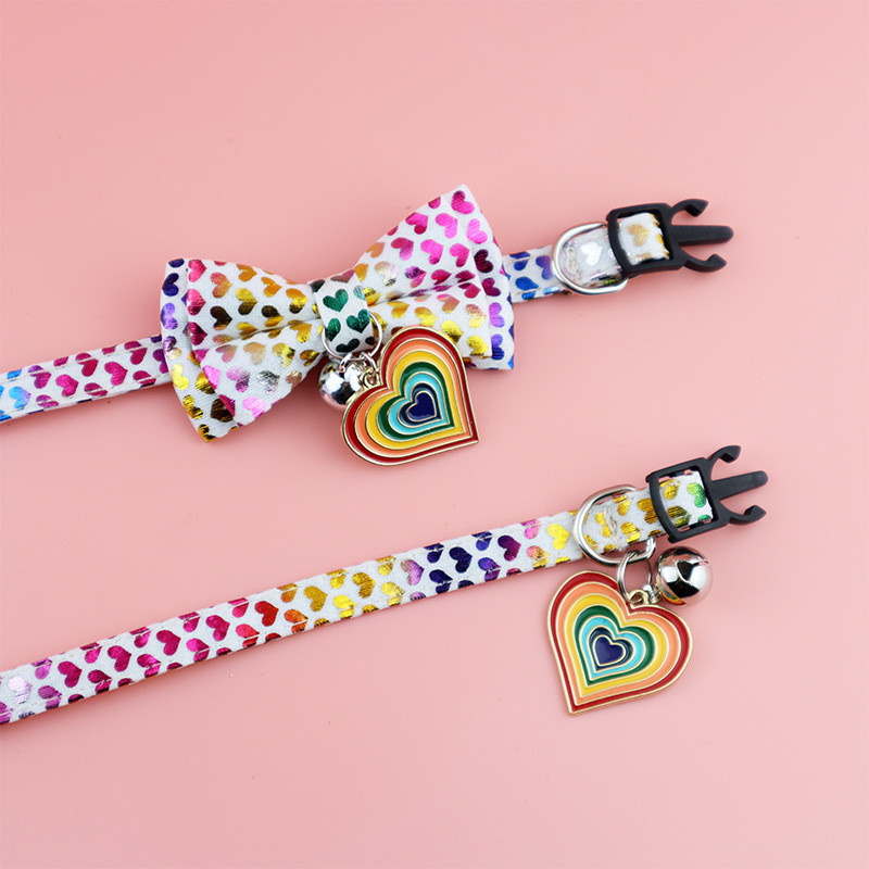 Breakaway Ljubimci Mačke Ogrlica sa zvonom Leptir mašna Privjesak u obliku srca Mašna Odvojiva podesiva sigurnosna psića Božićna srećonoša