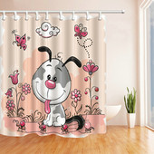 Karikatūra Jauki dzīvnieki Kaķis Mājas Vannas istaba Dekoratīvi dušas aizkari Bērni Vannas istaba Ūdensizturīgs Aizkars Vannas ekrāns Cortinas De Baño