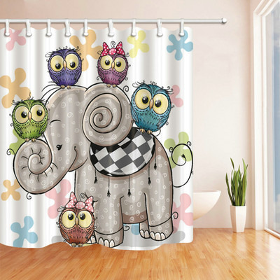 Karikatūra Jauki dzīvnieki Kaķis Mājas Vannas istaba Dekoratīvi dušas aizkari Bērni Vannas istaba Ūdensizturīgs Aizkars Vannas ekrāns Cortinas De Baño