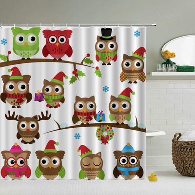 Karikatūra Jauki dzīvnieki Kaķis Mājas Vannas istaba Dekoratīvi dušas aizkari Bērni Vannas istaba Ūdensizturīgs Aizkars Vannas ekrāns Cortinas De Baño