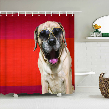 Сладка личност Забавно куче 3D печат плат завеси за душ завеса за баня водоустойчив полиестер параван за баня декорация на дома