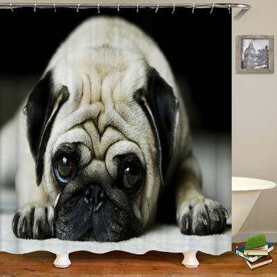 Slatka osobnost, smiješni pas, 3D ispis, tkanina, zavjese za tuširanje, kupaonska zavjesa, vodootporni poliester, paravan za kupanje, kućna dekoracija