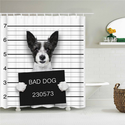 Slatka osobnost, smiješni pas, 3D ispis, tkanina, zavjese za tuširanje, kupaonska zavjesa, vodootporni poliester, paravan za kupanje, kućna dekoracija