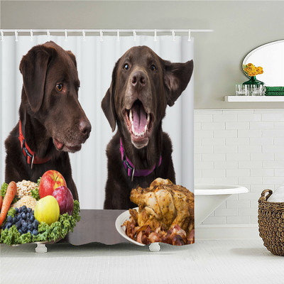 Slatka osobnost, smiješni pas, 3D ispis, tkanina, zavjese za tuširanje, kupaonska zavjesa, vodootporni poliester, paravan za kupanje, kućna dekoracija