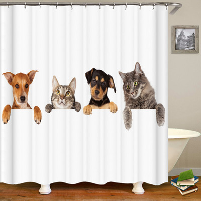 Slatka osobnost, smiješni pas, 3D ispis, tkanina, zavjese za tuširanje, kupaonska zavjesa, vodootporni poliester, paravan za kupanje, kućna dekoracija