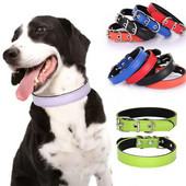 PU ādas apkakles siksna maziem vidēji lieliem suņiem Droša, mīksta, cieta kaķa suņu kakla siksna Bulldogs kucēns suns kakla siksna mājdzīvnieku aksesuāri