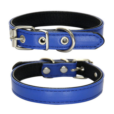 PU ādas apkakles siksna maziem vidēji lieliem suņiem Droša, mīksta, cieta kaķa suņu kakla siksna Bulldogs kucēns suns kakla siksna mājdzīvnieku aksesuāri