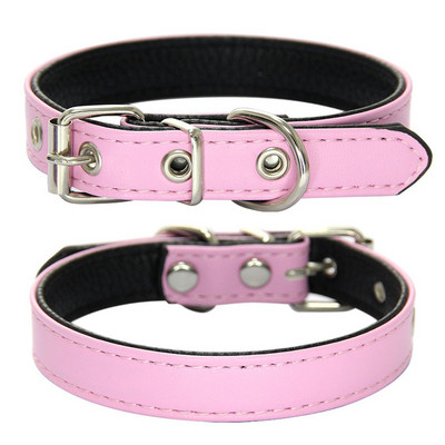 PU ādas apkakles siksna maziem vidēji lieliem suņiem Droša, mīksta, cieta kaķa suņu kakla siksna Bulldogs kucēns suns kakla siksna mājdzīvnieku aksesuāri