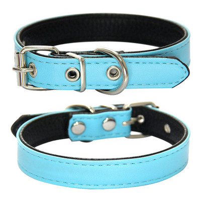 PU ādas apkakles siksna maziem vidēji lieliem suņiem Droša, mīksta, cieta kaķa suņu kakla siksna Bulldogs kucēns suns kakla siksna mājdzīvnieku aksesuāri