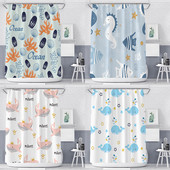 Marine Life dušas aizkars 3D vaļu hipokampa drukas ūdensizturīgs audums vannas istabas vannas aizkars ar 10 āķiem Cortina Ducha Baño