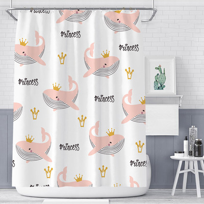 Marine Life dušas aizkars 3D vaļu hipokampa drukas ūdensizturīgs audums vannas istabas vannas aizkars ar 10 āķiem Cortina Ducha Baño