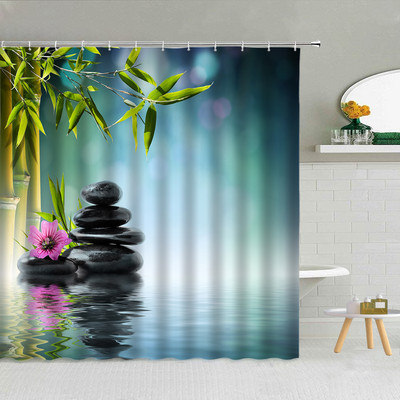 Zen kamen Vodeni cvijet Leptir Zavjesa za tuš Kupaonski dodaci Kupaonske vodootporne zavjese Home Decor Estetika Cortina