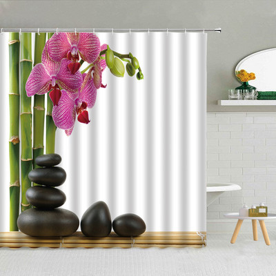 Zen kamen Vodeni cvijet Leptir Zavjesa za tuš Kupaonski dodaci Kupaonske vodootporne zavjese Home Decor Estetika Cortina