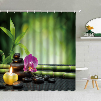 Zen kamen Vodeni cvijet Leptir Zavjesa za tuš Kupaonski dodaci Kupaonske vodootporne zavjese Home Decor Estetika Cortina