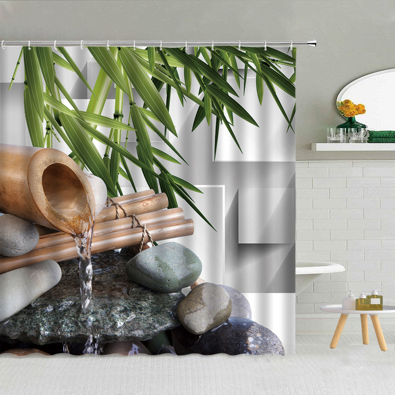 Zen kamen Vodeni cvijet Leptir Zavjesa za tuš Kupaonski dodaci Kupaonske vodootporne zavjese Home Decor Estetika Cortina