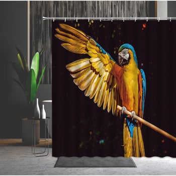 Birds Shower Curtain Parrot Διακόσμηση σπιτιού Αδιάβροχη κουρτίνα οθόνη μπανιέρας Παιδικά αξεσουάρ μπάνιου με γάντζους Cortina Baño