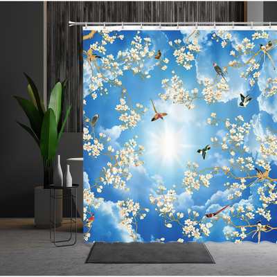 Ptice Zavjesa za tuš Papiga Uređenje doma Vodootporna zavjesa Zaslon za kadu Dječji kupaonski dodaci s kukama Cortina Baño