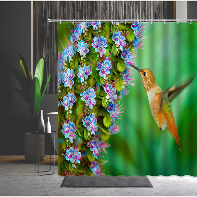 Ptice Zavjesa za tuš Papiga Uređenje doma Vodootporna zavjesa Zaslon za kadu Dječji kupaonski dodaci s kukama Cortina Baño