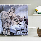 Štreberski leopard slatki životinjski print Zavjesa za tuš Kupaonski dodaci Kupaonska vodootporna zavjesa s kukama Rideau Salle De Bain