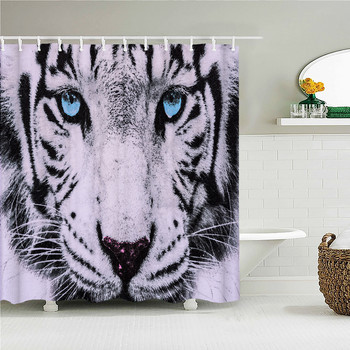 Nerdy Leopard Cute Animal Print Κουρτίνα μπάνιου Αξεσουάρ μπάνιου Αδιάβροχη κουρτίνα μπάνιου με γάντζους Rideau Salle De Bain