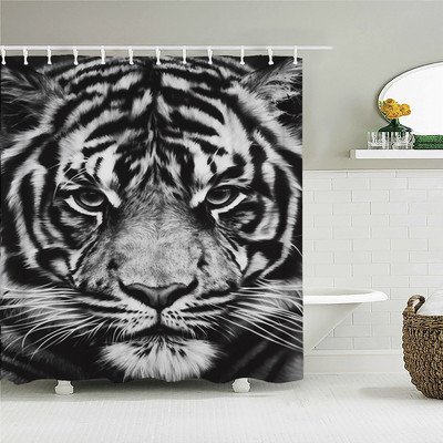 Štreberski leopard slatki životinjski print Zavjesa za tuš Kupaonski dodaci Kupaonska vodootporna zavjesa s kukama Rideau Salle De Bain