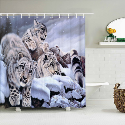 Štreberski leopard slatki životinjski print Zavjesa za tuš Kupaonski dodaci Kupaonska vodootporna zavjesa s kukama Rideau Salle De Bain